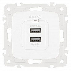 Розетка usb, без рамки arte milano am-205 205.46-1.white